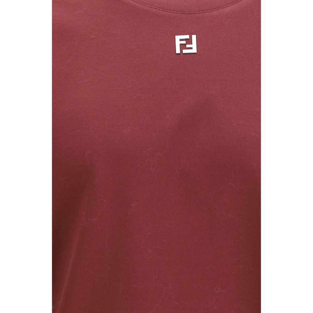 Fendi Bordeaux Cotton T-Shirt
