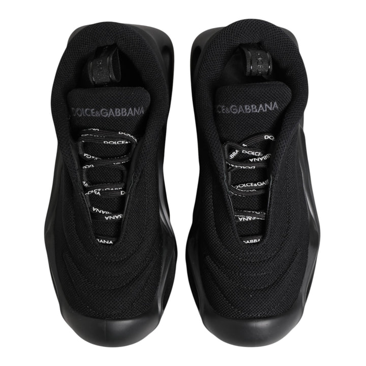 Dolce & Gabbana Black Slip On Low Top Wave Sneakers Shoes