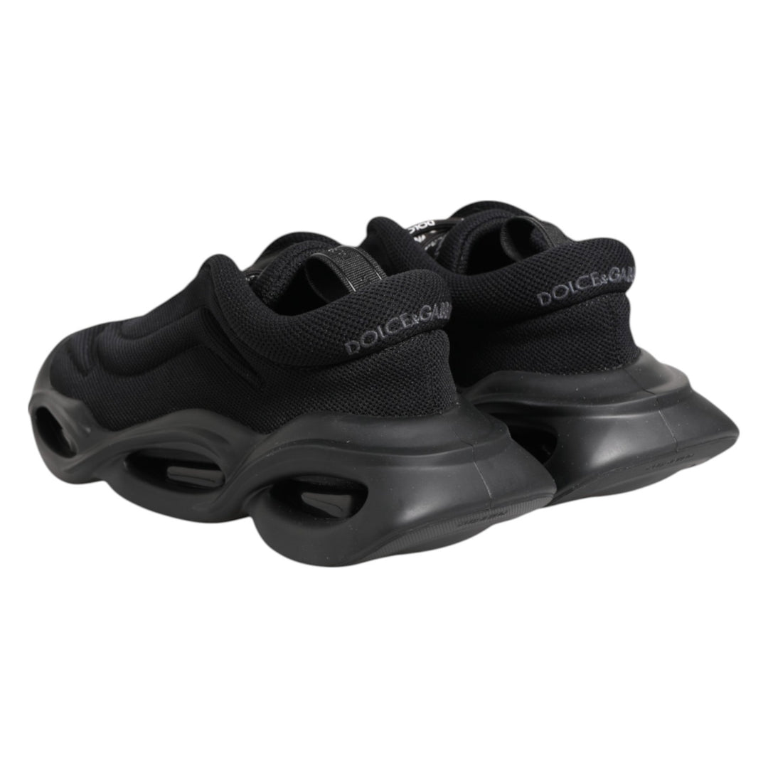 Dolce & Gabbana Black Slip On Low Top Wave Sneakers Shoes