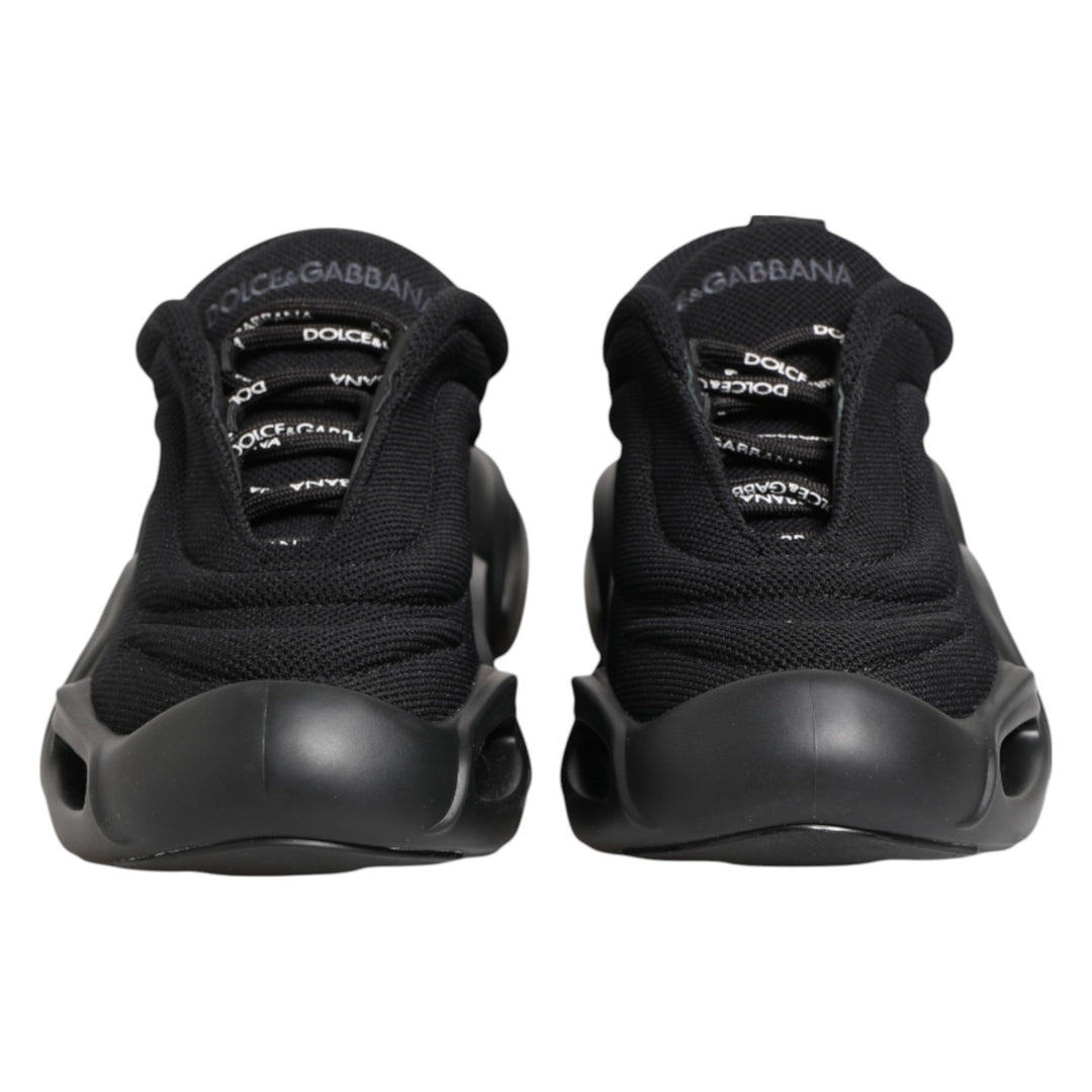 Dolce & Gabbana Black Slip On Low Top Wave Sneakers Shoes