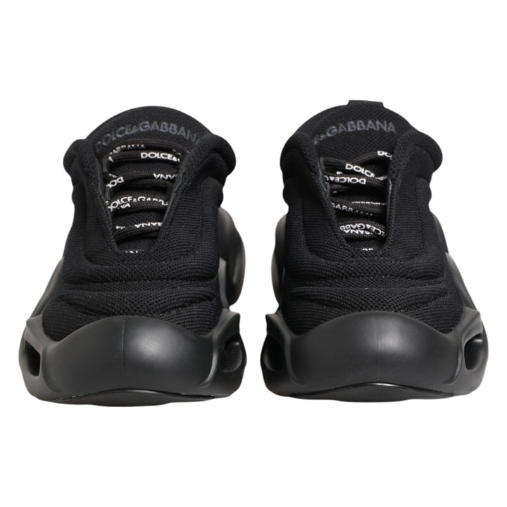 Dolce & Gabbana Black Slip On Low Top Wave Sneakers Shoes