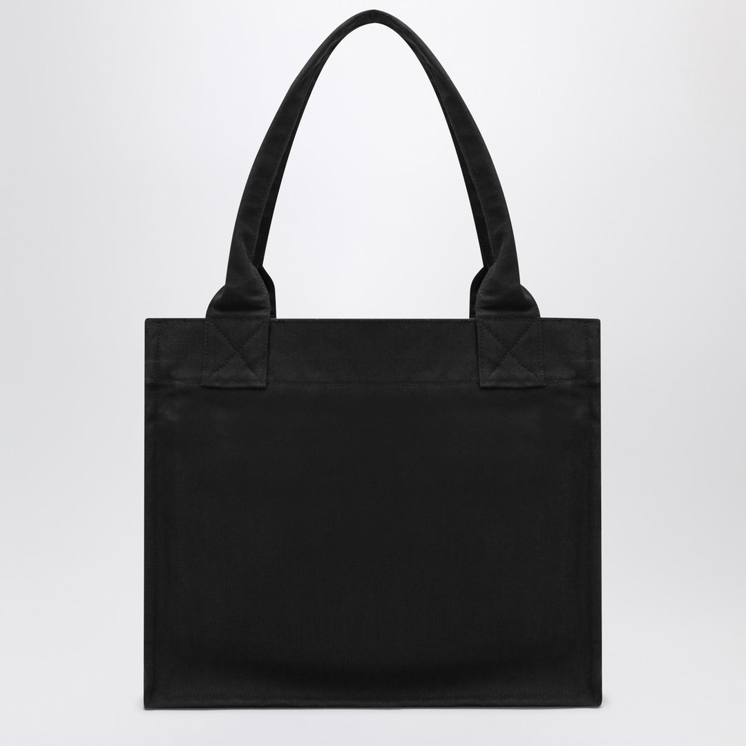 GANNI Large black canvas tote bag