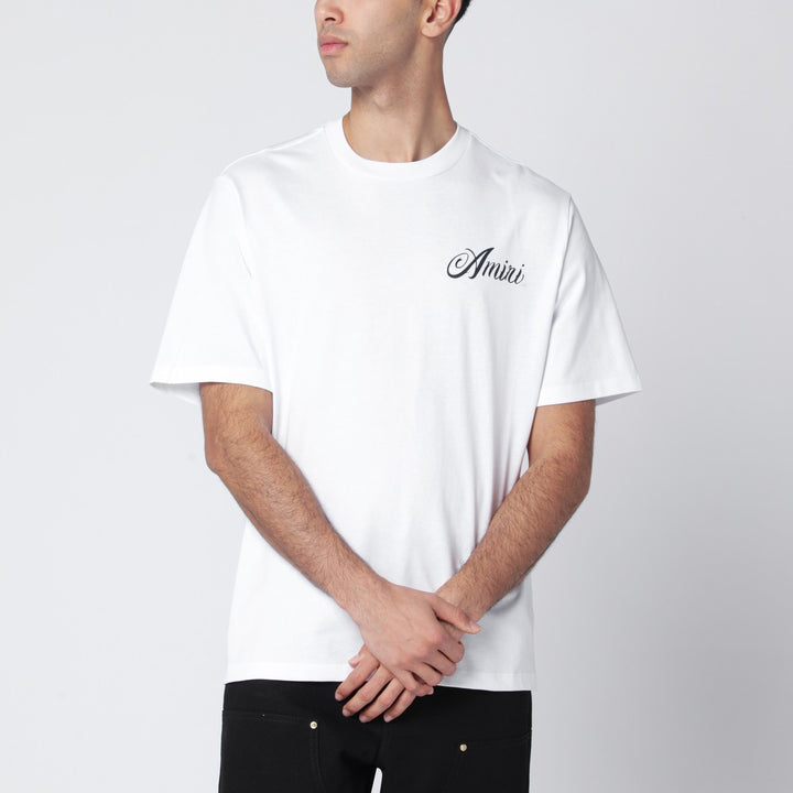 AMIRI White cotton T-shirt with logo print