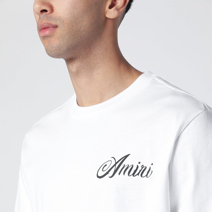 AMIRI White cotton T-shirt with logo print
