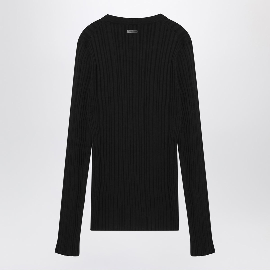 Dolce & Gabbana Dolce&Gabbana Black ribbed silk and cotton sweater