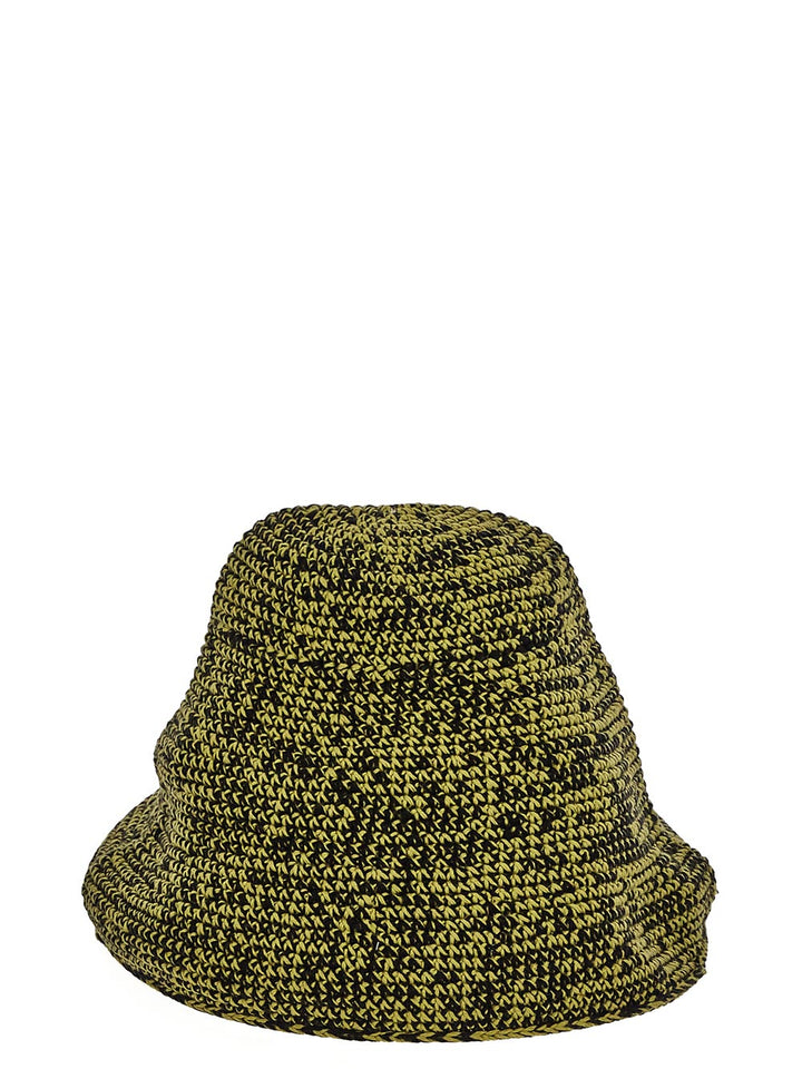 Ganni Logo-Embroidered Chunky-Knit Bucket Hat