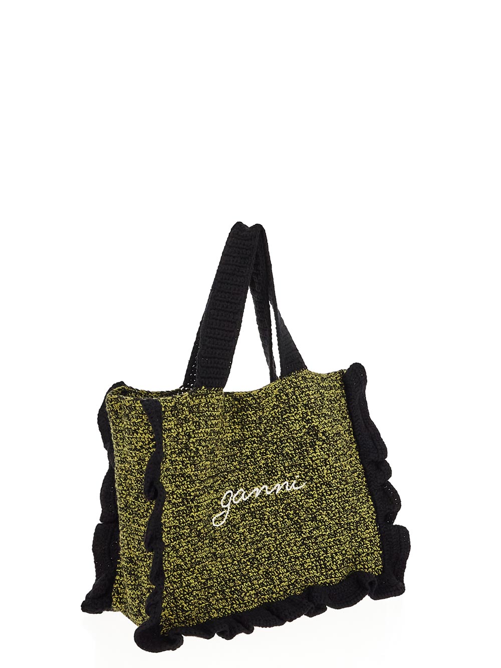 Ganni Logo-Embroidered Knitted Tote Bag