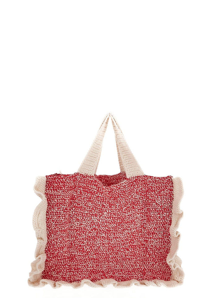 Ganni Embroidered-Logo Knitted Tote Bag