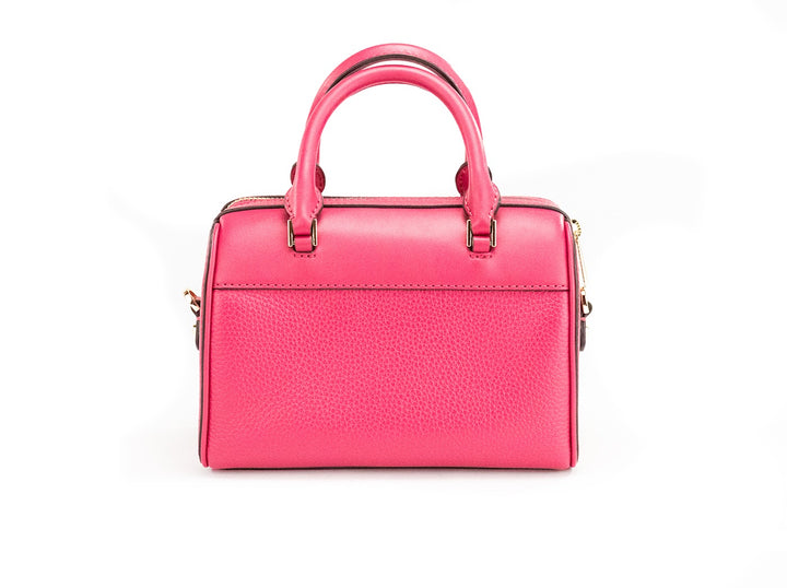 Michael Kors Travel XS Carmine Pink Leather Duffle Crossbody Handbag Purse