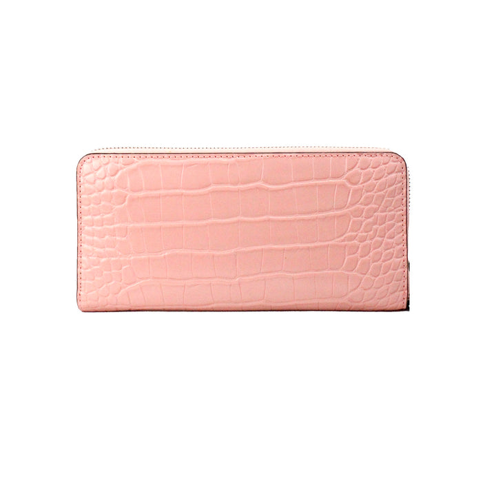 Michael Kors Jet Set Large Pink Animal Print Leather Continental Wrist Wallet