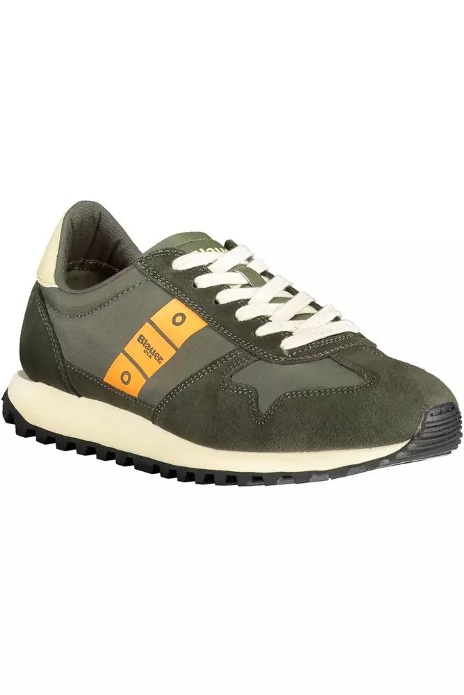 Blauer Sporty Green Lace-Up Sneakers with Contrast Detailing