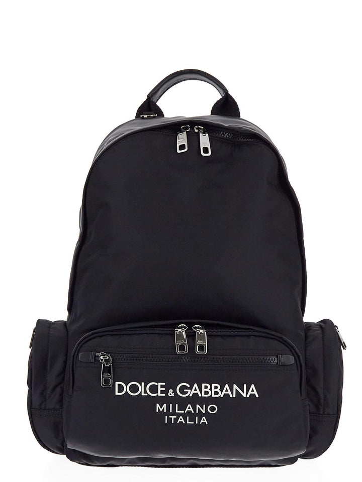 Dolce & Gabbana Nylon Backpack With Rubberized Logo