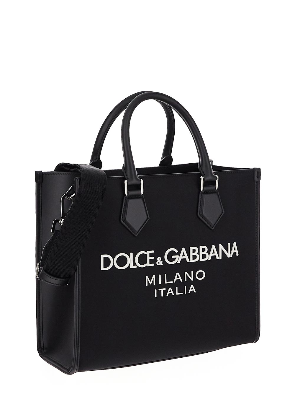 Dolce & Gabbana Large Nylon Shopper With Rubberized Logo