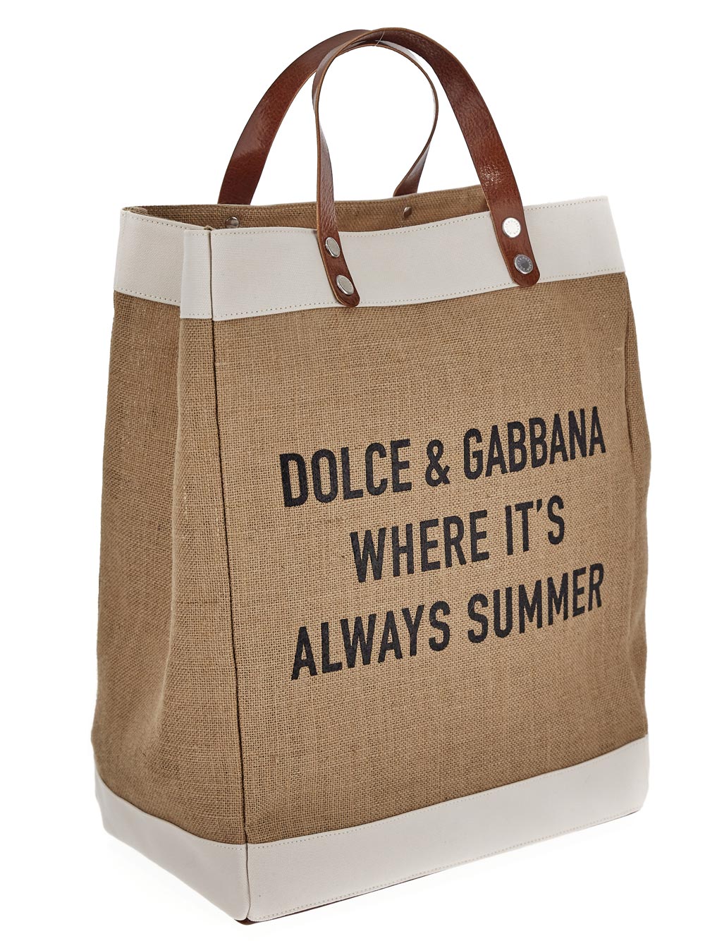 Dolce & Gabbana Printed Jute Shopper