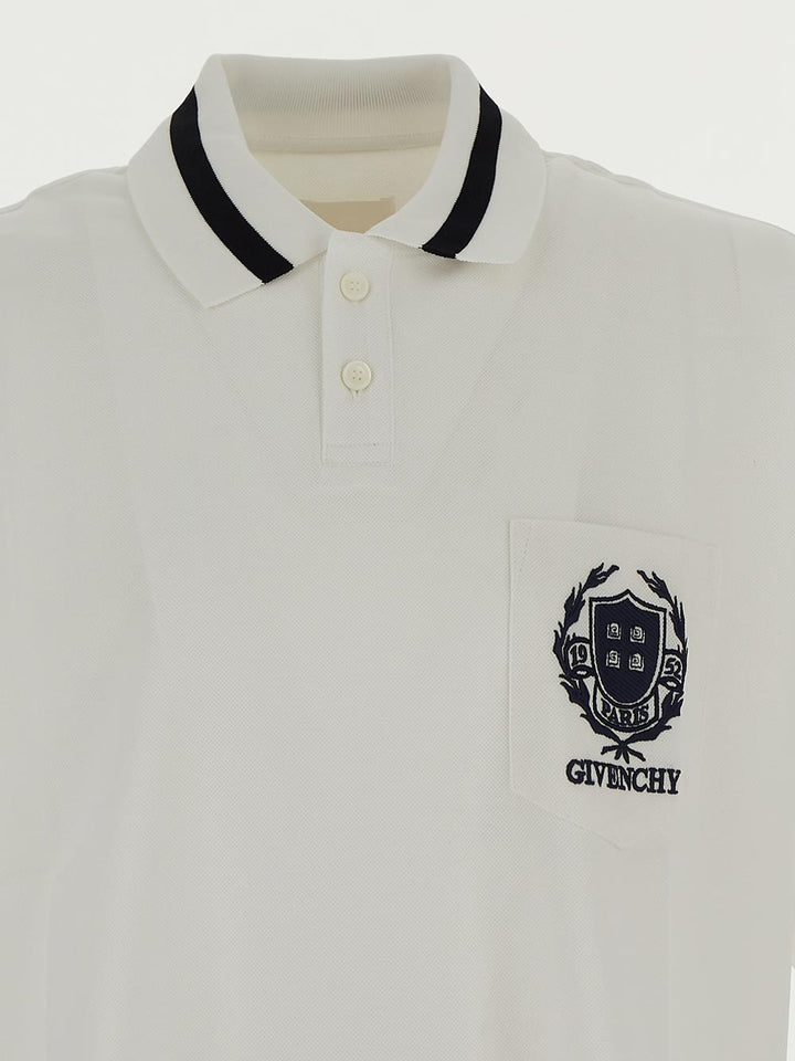 Givenchy Crest Polo Shirt In Cotton