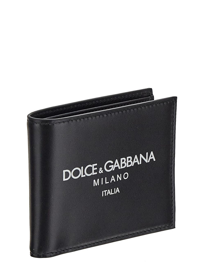 Dolce & Gabbana Calfskin Bifold Wallet With Logo