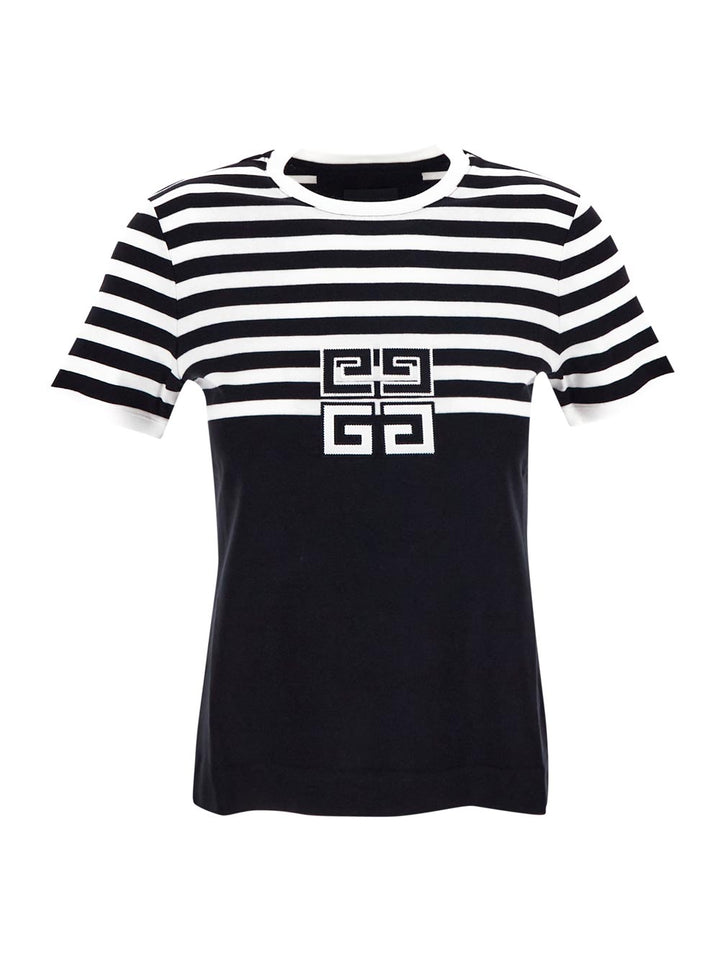 Givenchy 4G Slim Fit T-Shirt In Cotton With Stripes