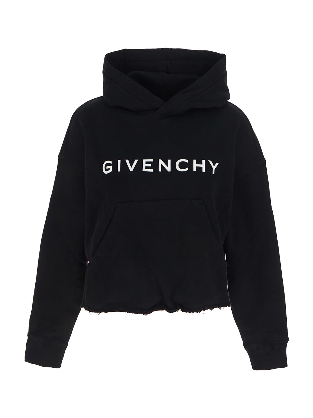Givenchy Archetype Cropped Hoodie In Fleece