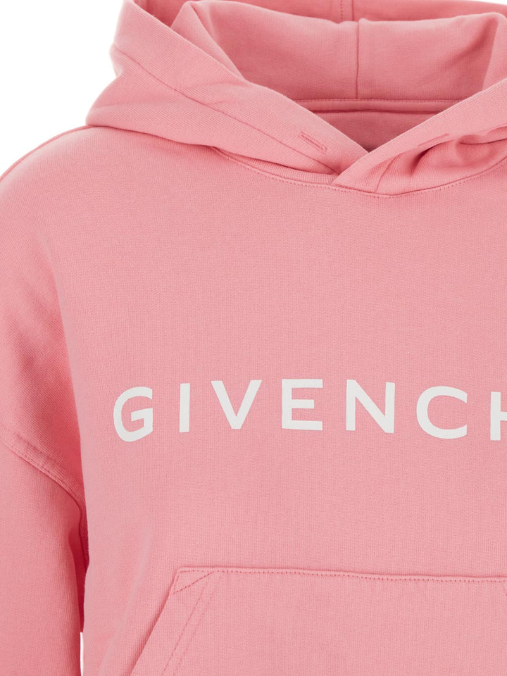 Givenchy Archetype Cropped Hoodie In Fleece
