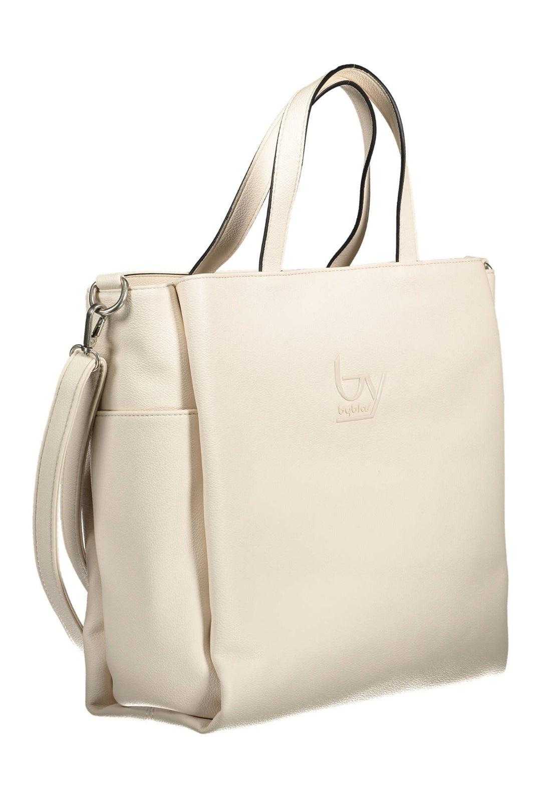 BYBLOS Elegant White Multi-Pocket Handbag