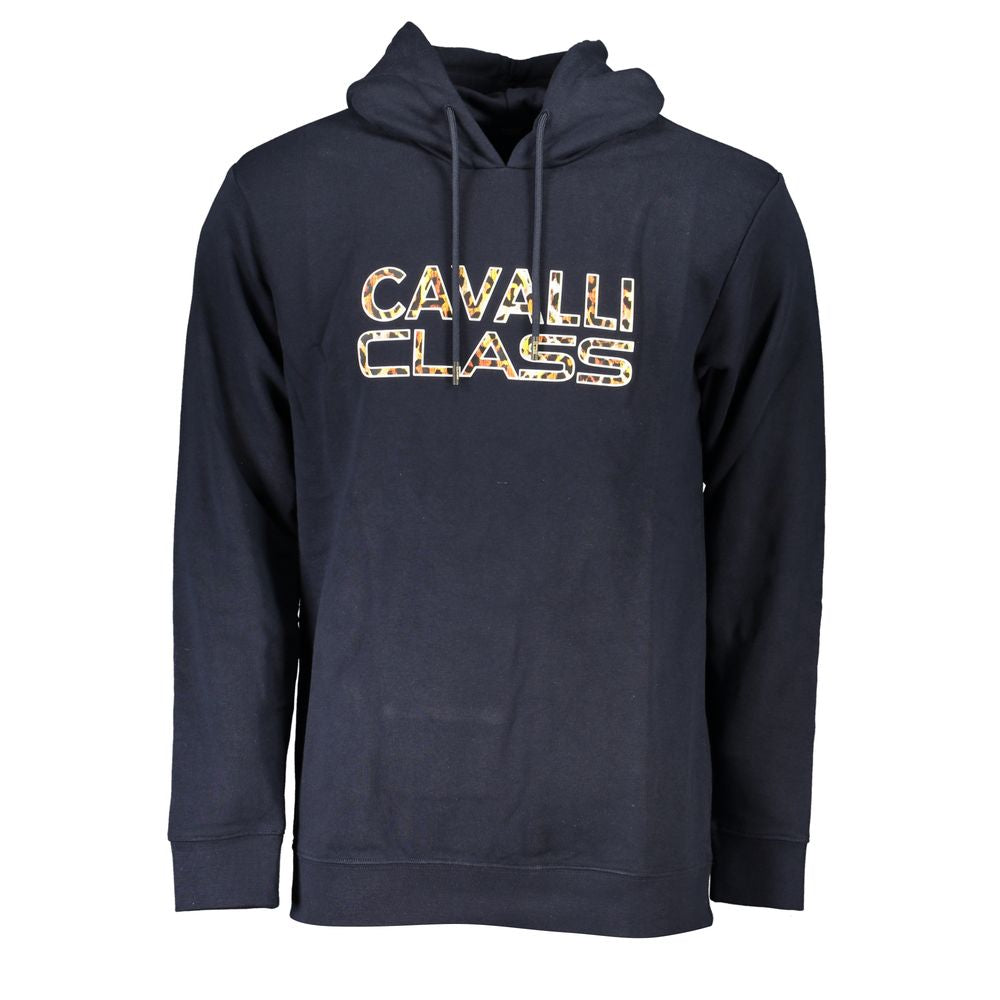 Cavalli Class Chic Blue Brushed Hooded Sweatshirt