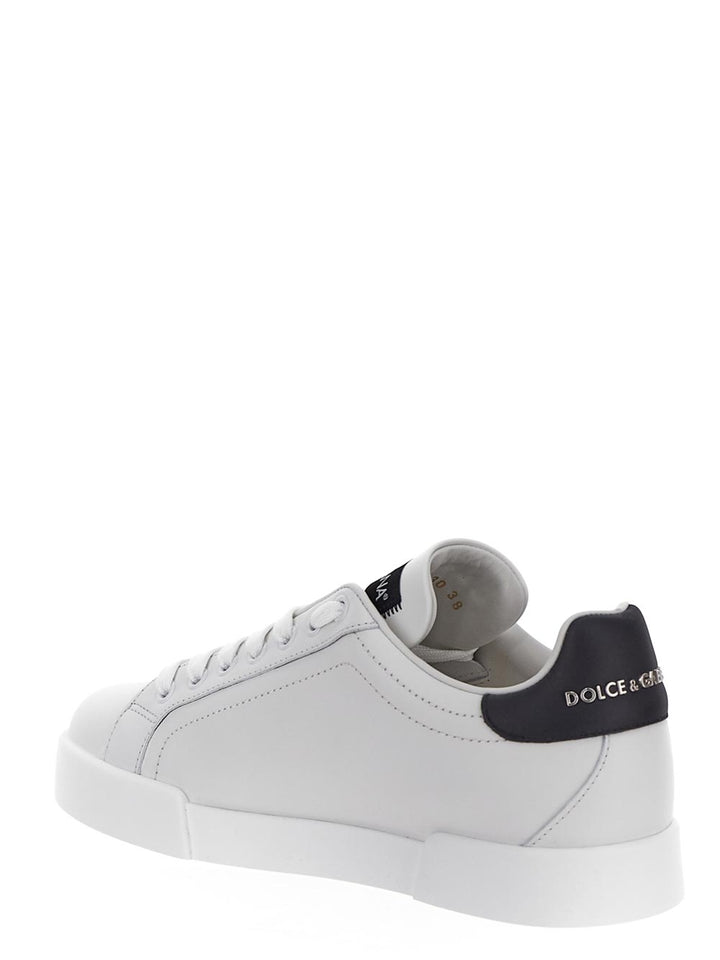 Dolce & Gabbana Calfskin Portofino Sneakers With Dg Logo