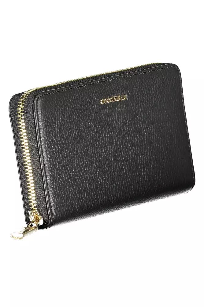 Coccinelle Elegant Black Leather Wallet with Multiple Compartments