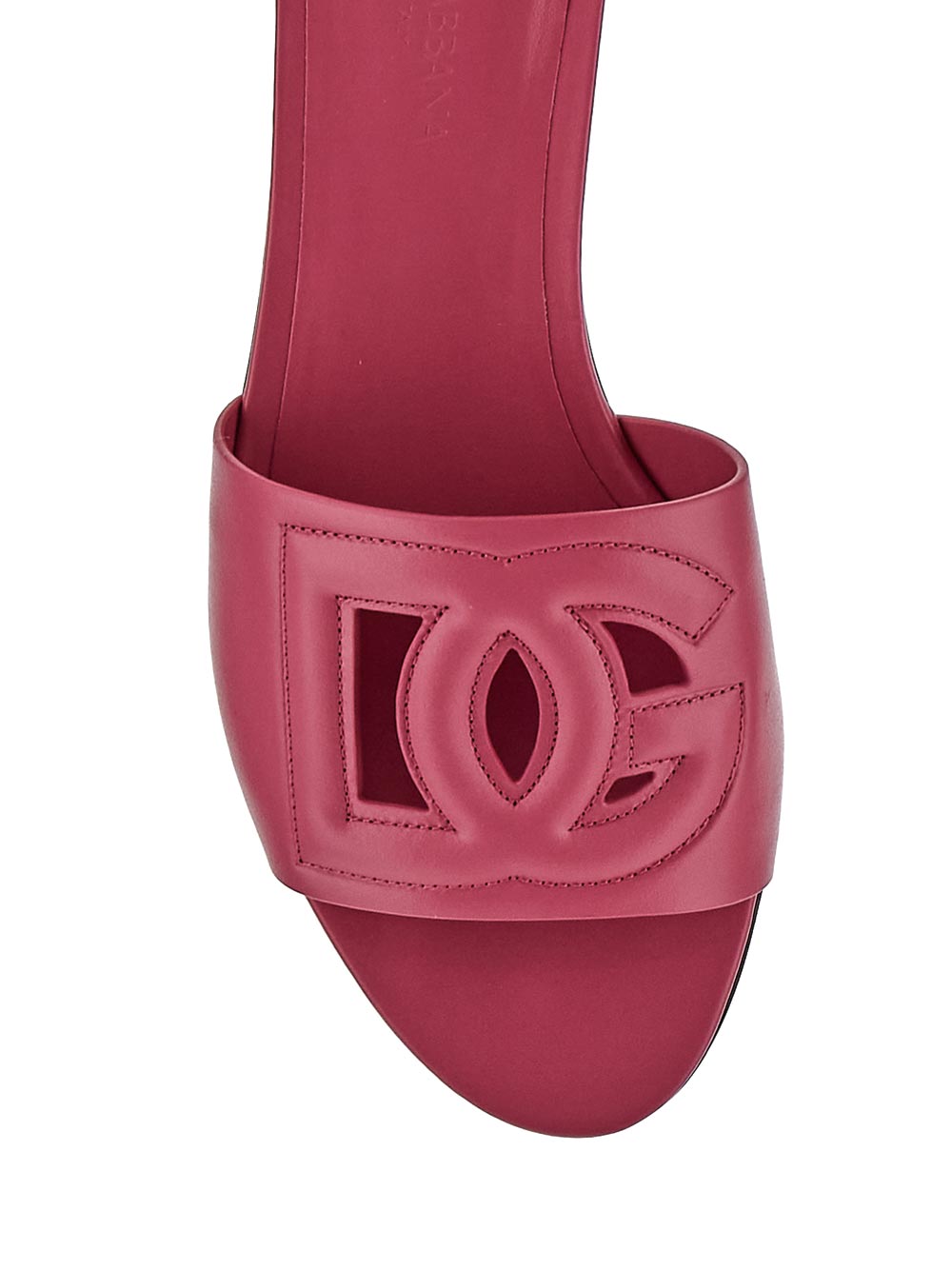 Dolce & Gabbana Calfskin Slides With Dg Logo