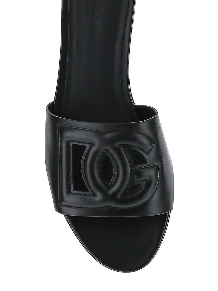Dolce & Gabbana Calfskin Slides With Dg Millennials Logo