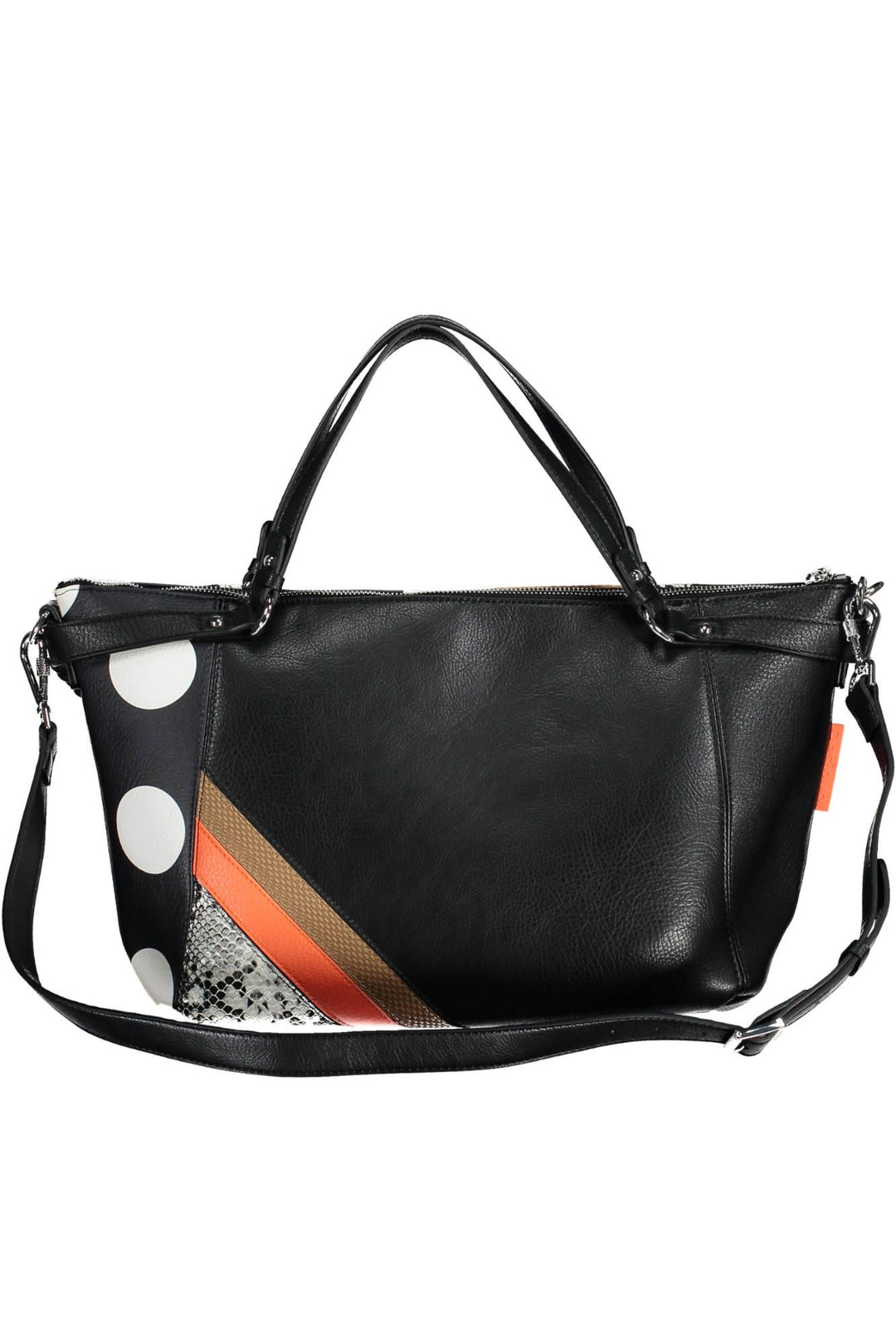 Desigual Elegant Black Versatile Handbag with Removable Straps