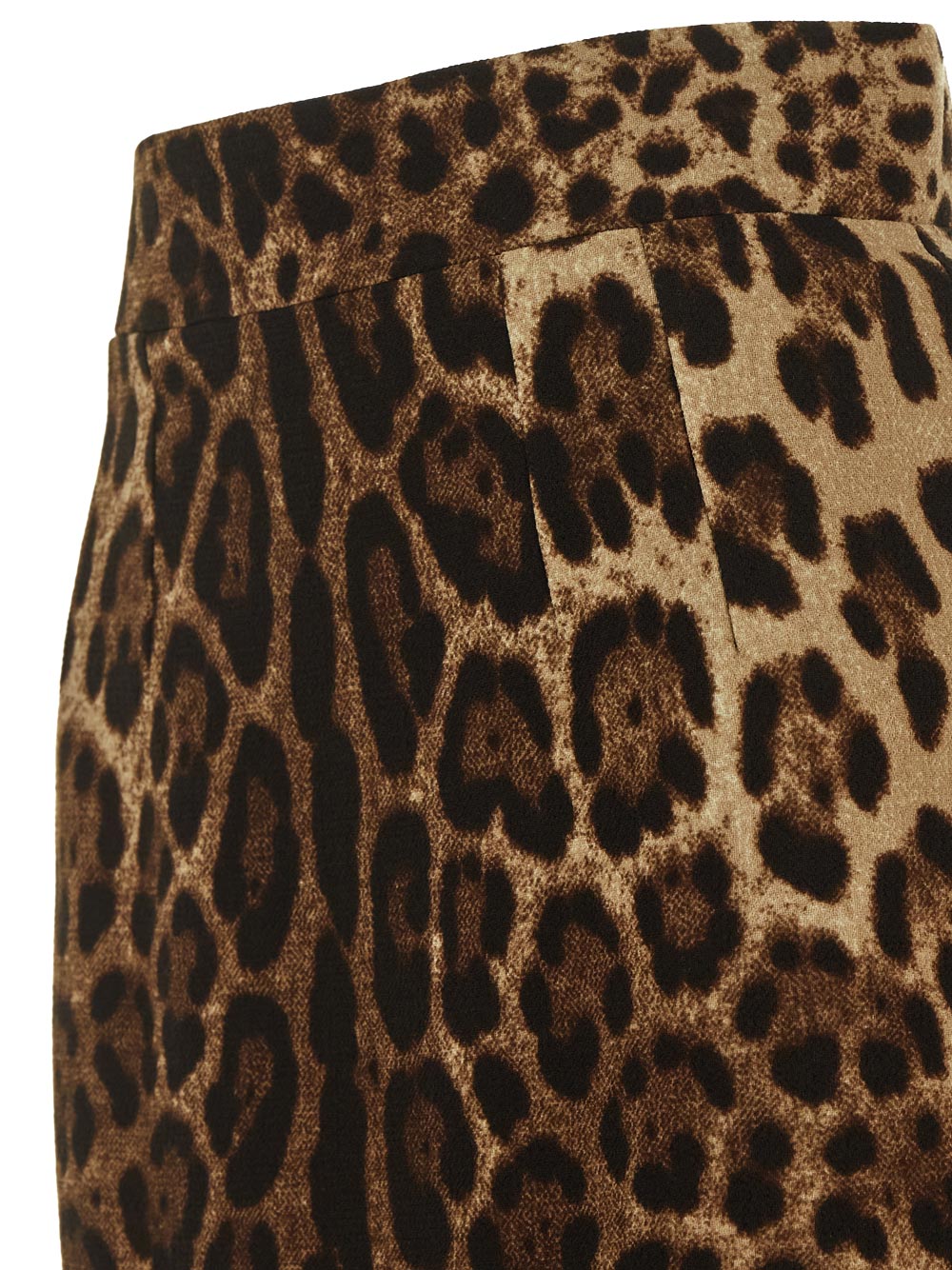 Dolce & Gabbana Leopard-Print Double Crepe Calf-Length Skirt