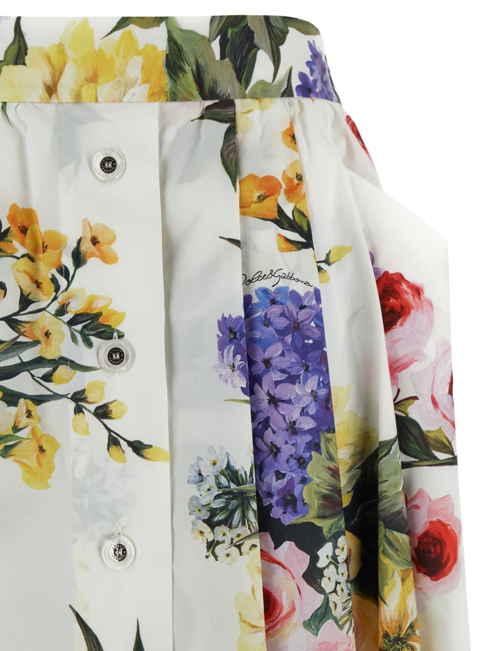 Dolce & Gabbana Garden-Printed Cotton Circle Skirt