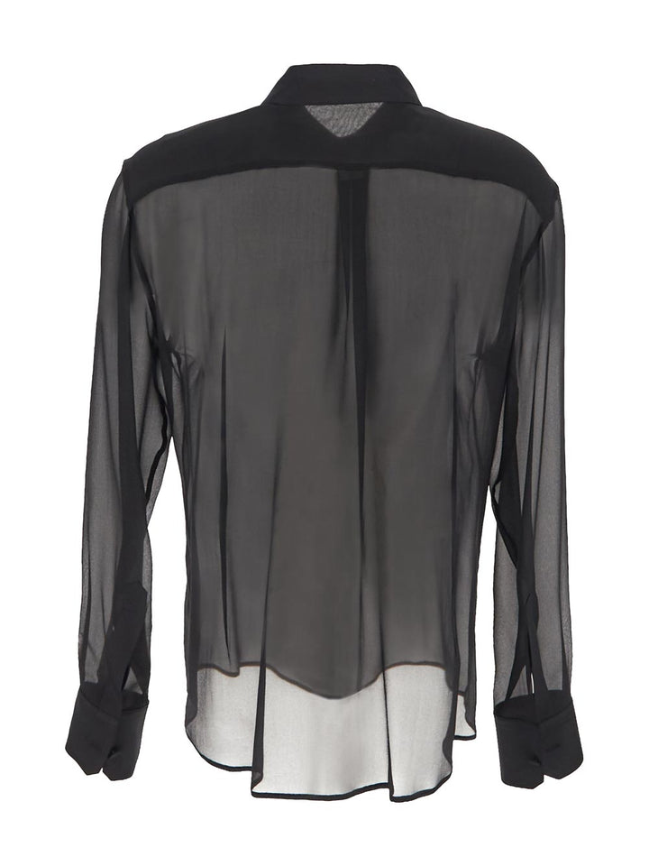 Dolce & Gabbana Silk Chiffon Shirt With Satin Details