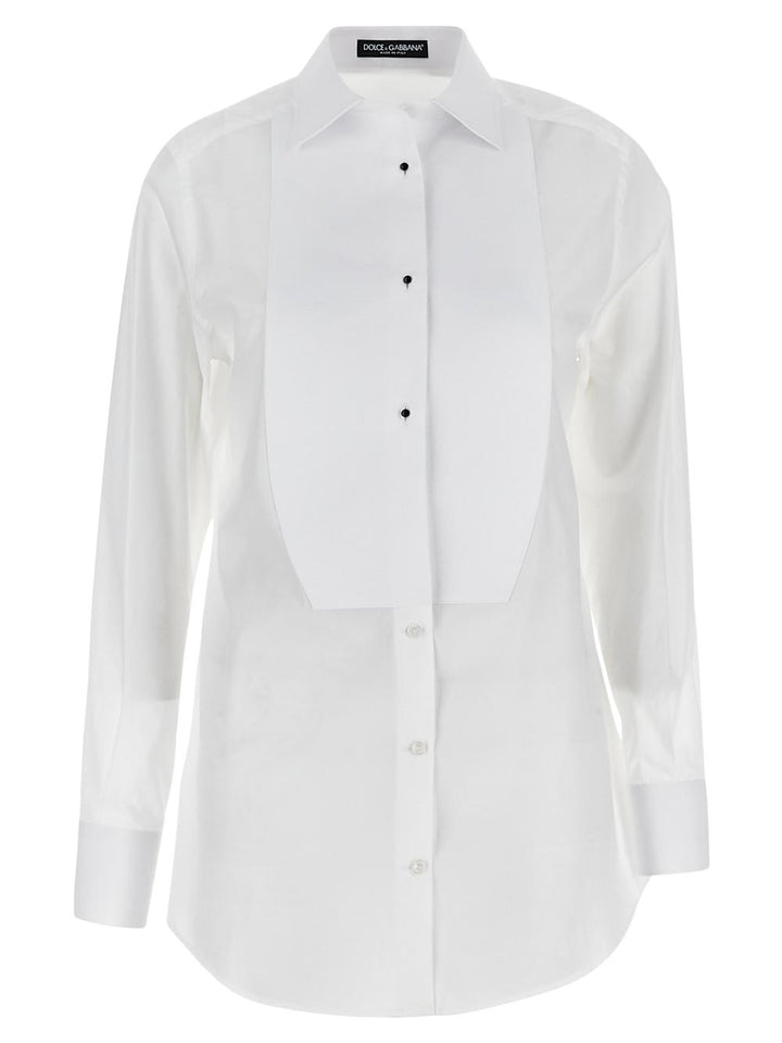 Dolce & Gabbana Cotton Tuxedo Shirt With Piqué Shirt Front