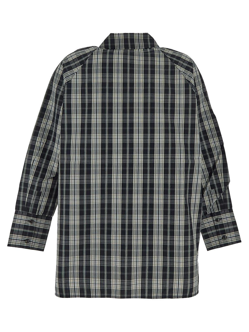 Ganni Checkered Cotton Oversized Raglan Shirt