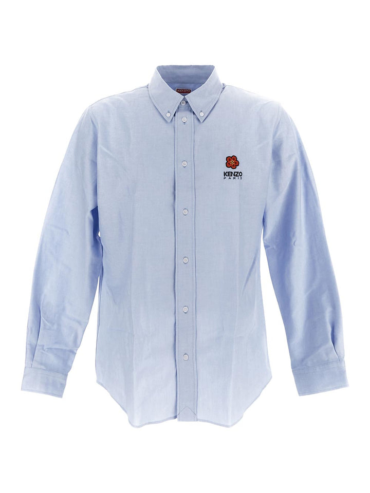 Kenzo Boke Flower Crest Embroidered Casual Shirt