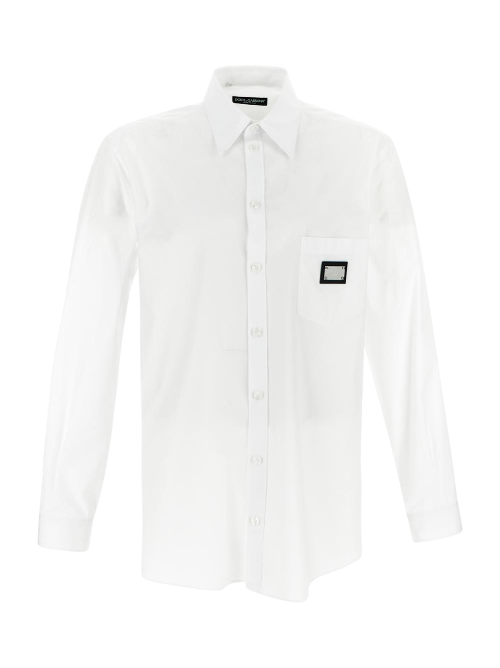 Dolce & Gabbana Martini-Fit Logo-Tag Cotton Shirt