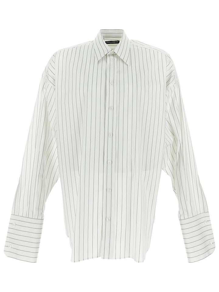Dolce & Gabbana Super-Oversize Striped Poplin Shirt