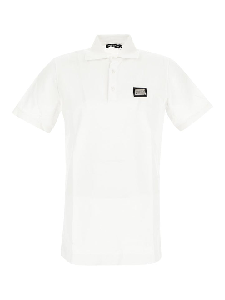 Dolce & Gabbana Logo-Tag Piqué Polo Shirt