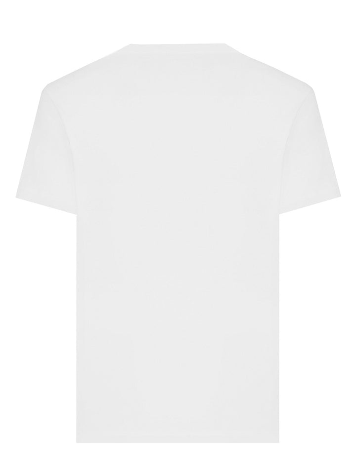 Dolce & Gabbana Cotton V-Neck T-Shirt With Branded Tag