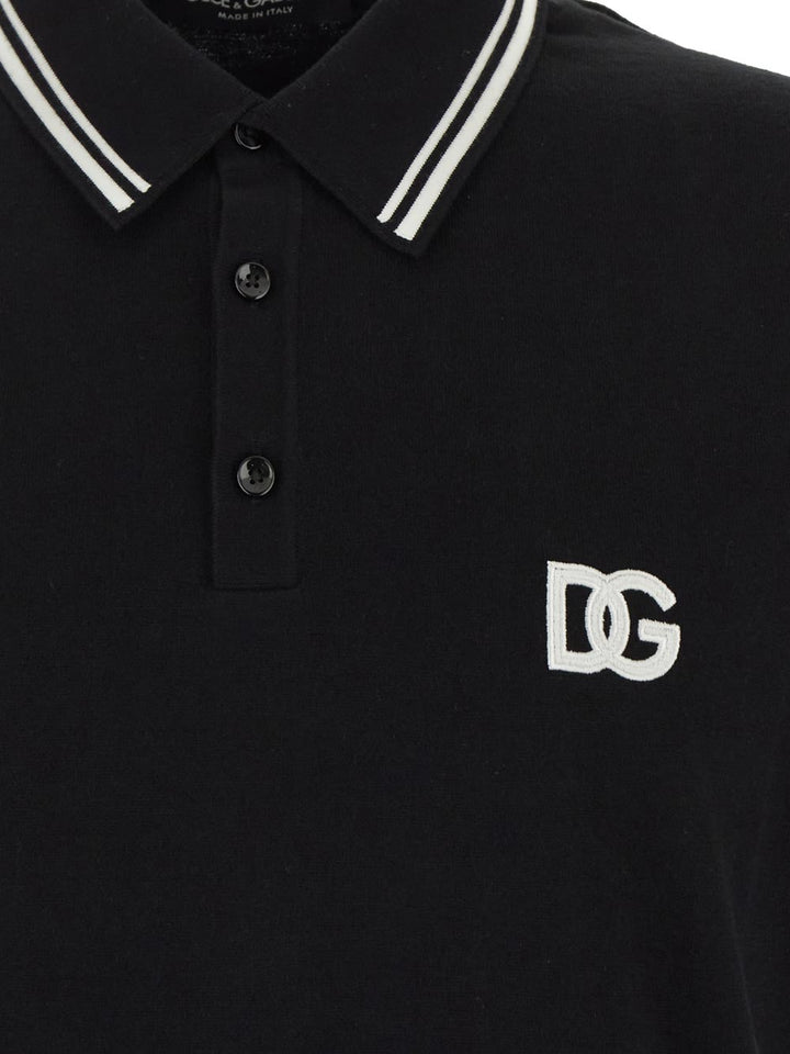 Dolce & Gabbana Short-Sleeved Polo-Shirt With Dg Logo Embroidery