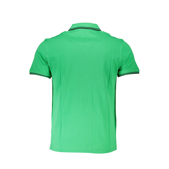 Harmont & Blaine Chic Green Cotton Polo with Contrast Detailing
