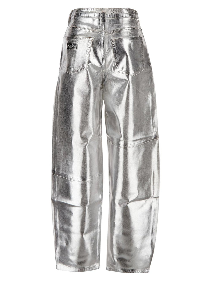 Ganni Silver Foil Stary Jeans