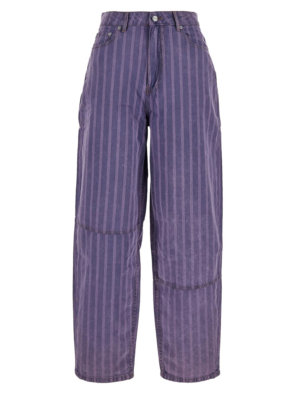 Ganni Purple Striped Stary Jeans