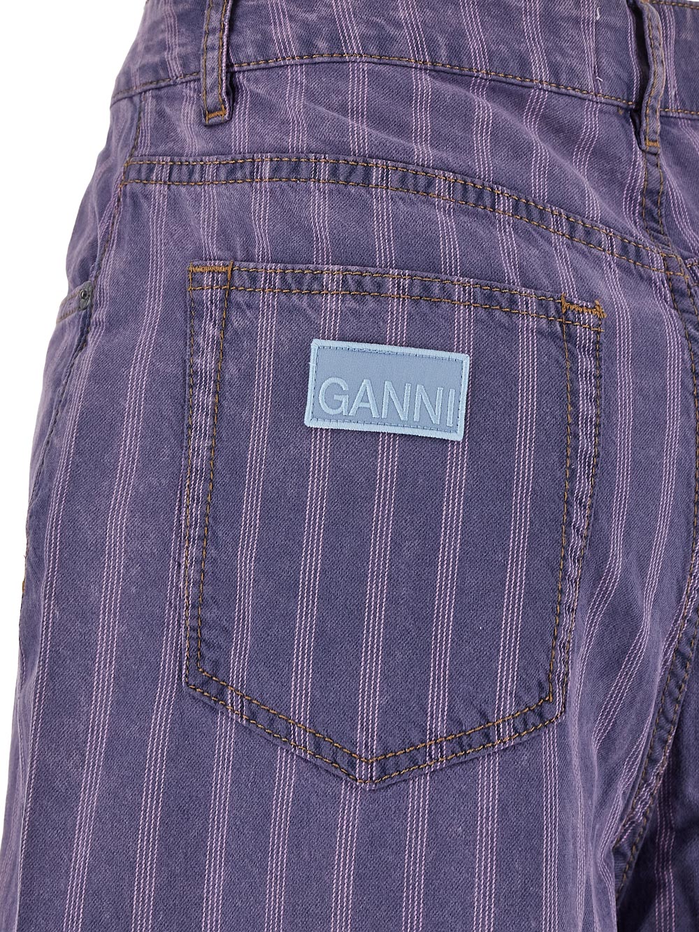 Ganni Purple Striped Stary Jeans