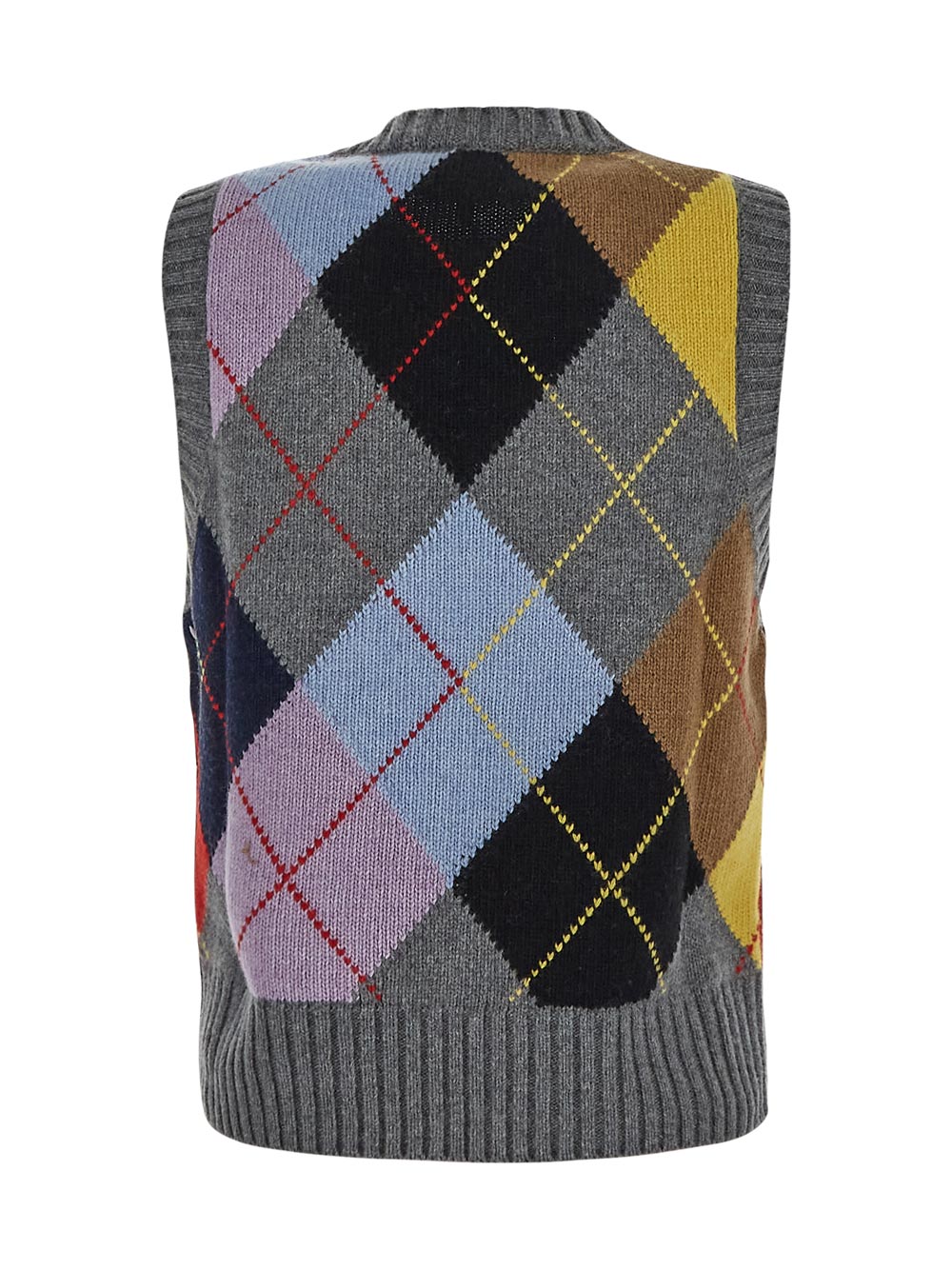 Ganni Harlequin Wool Mix Knit Vest