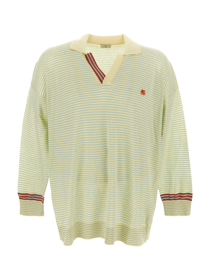 Etro Striped Knit Polo Shirt