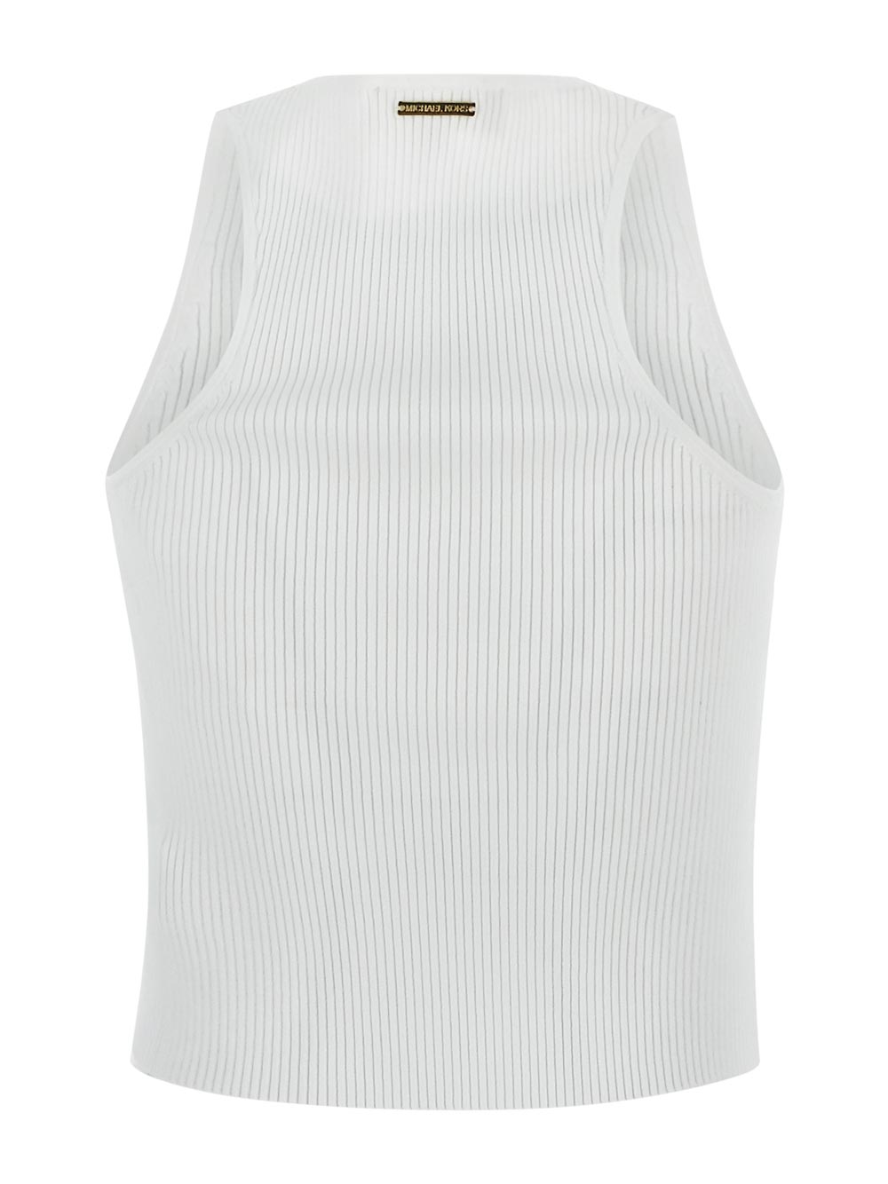 Michael Kors Ribbed Recycled Viscose Blend Cropped Tank Top
