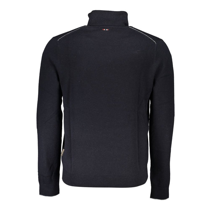 Napapijri High-Neck Embroidered Black Sweater