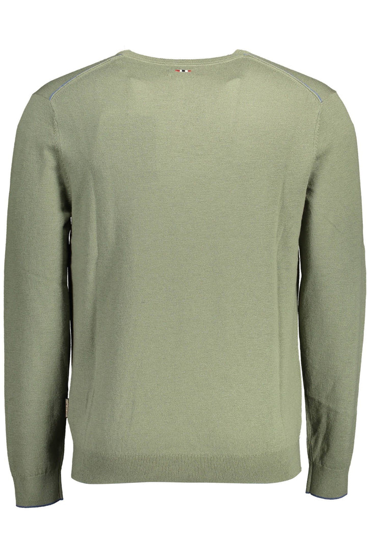 Napapijri Green Woolen Embroidered Sweater